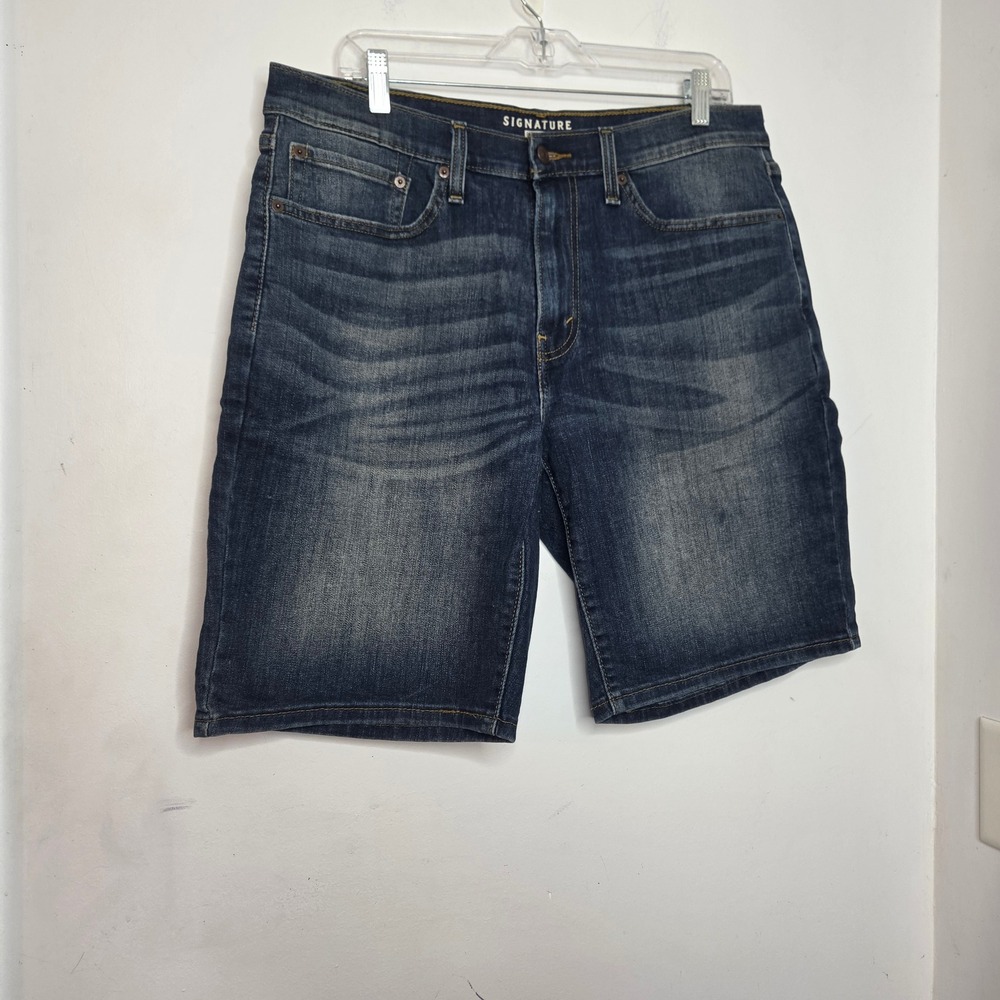 Signature by Levi Strauss & Co Mens Size 34 Blue Denim Shorts 15745-0008